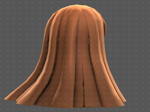 Base Hair for girl V67 3D Model