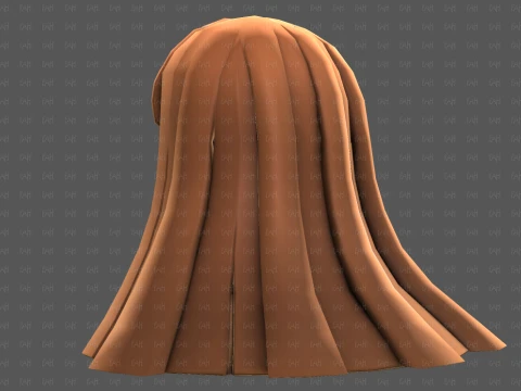 Base Hair for girl V67 3D Model