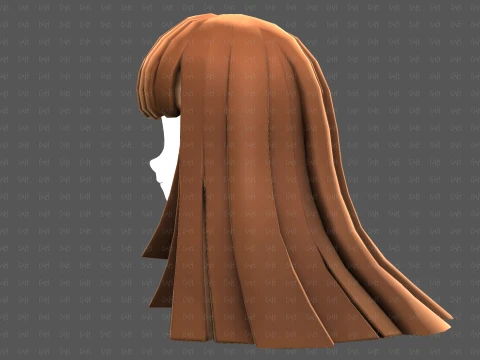Base Hair for girl V67 3D Model
