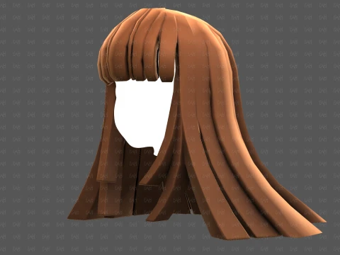 Base Hair for girl V67 3D Model