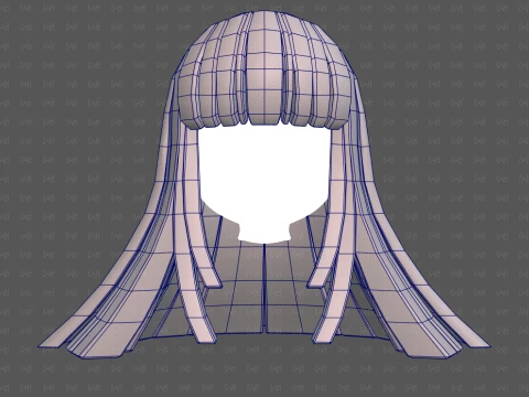 Base Hair for girl V67 3D Model