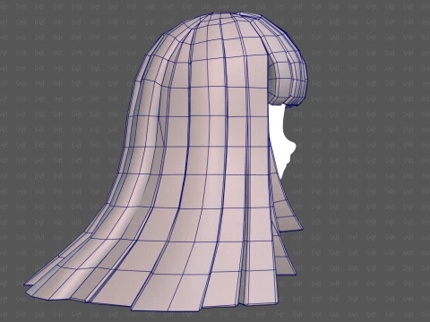 Base Hair for girl V67 3D Model