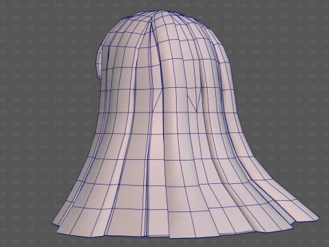 Base Hair for girl V67 3D Model