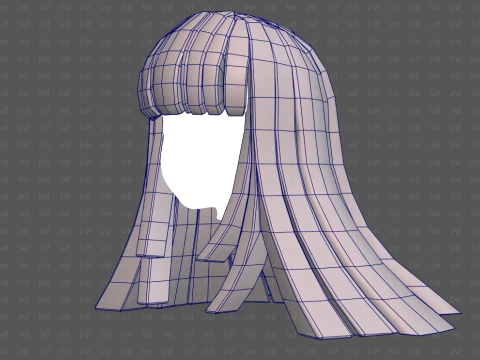 Base Hair for girl V67 3D Model