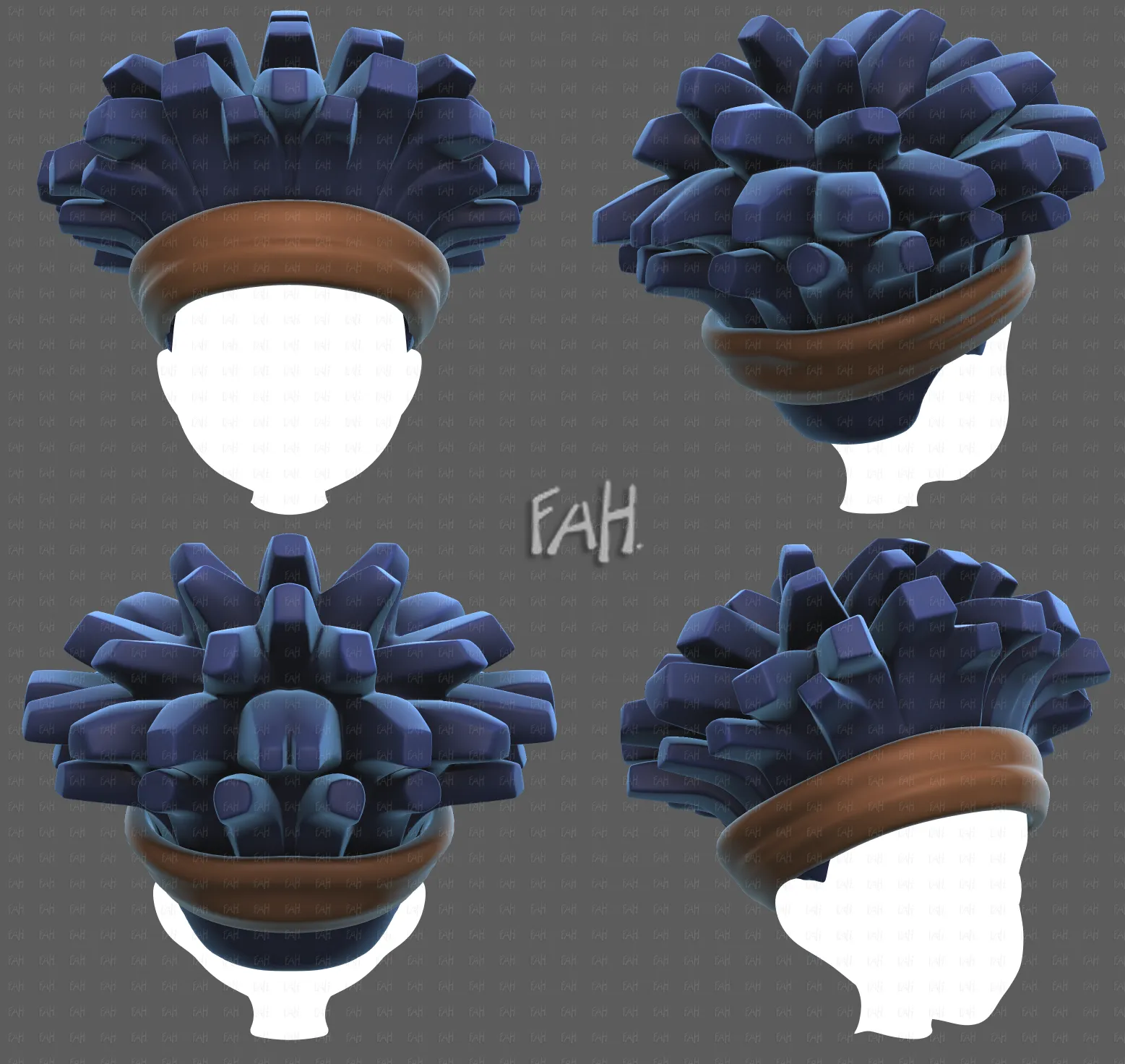 Base Hair for Boy V67 3D Model .c4d .max .obj .3ds .fbx .stl .blend 