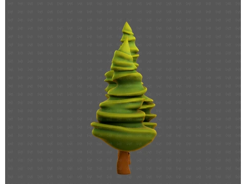 Trees Cartoon V64 3D Model