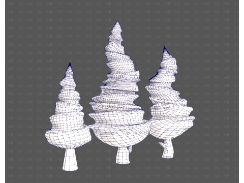 Trees Cartoon V64 3D Model