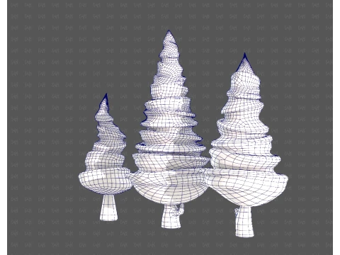 Trees Cartoon V64 3D Model