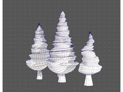 Trees Cartoon V64 3D Model