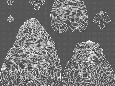 Trees Cartoon V64 3D Model