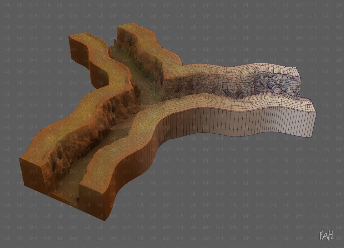 Cliff lowpoly V06 3D Model .c4d .max .obj .3ds .fbx .stl .blend 