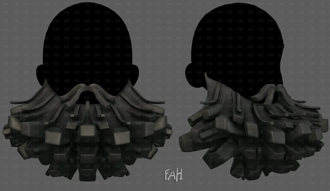 Beard V68 3D Model .c4d .max .obj .3ds .fbx .stl .blend 