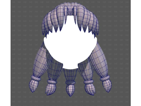 Base Hair for girl V69 3D Model