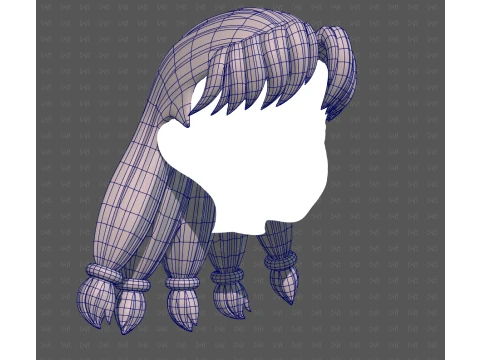 Base Hair for girl V69 3D Model