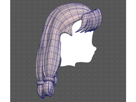 Base Hair for girl V69 3D Model