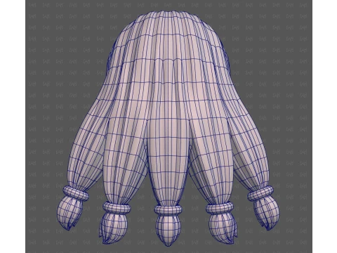 Base Hair for girl V69 3D Model