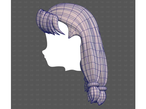 Base Hair for girl V69 3D Model