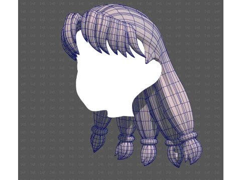 Base Hair for girl V69 3D Model