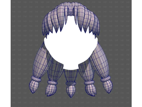 Base Hair for girl V69 3D Model