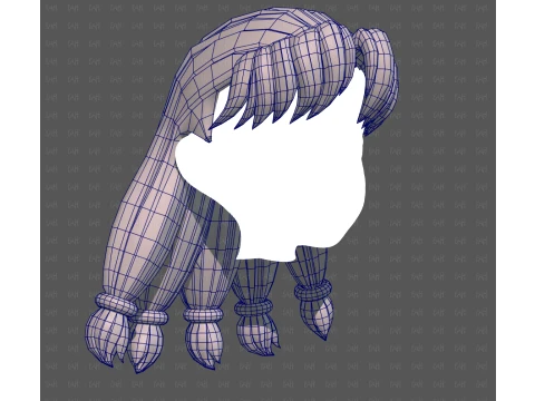 Base Hair for girl V69 3D Model