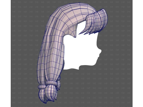 Base Hair for girl V69 3D Model