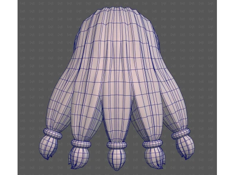 Base Hair for girl V69 3D Model