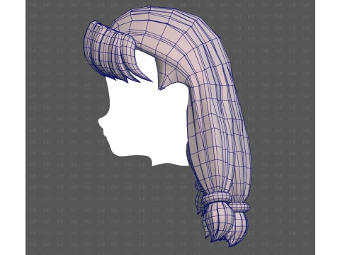 Base Hair for girl V69 3D Model