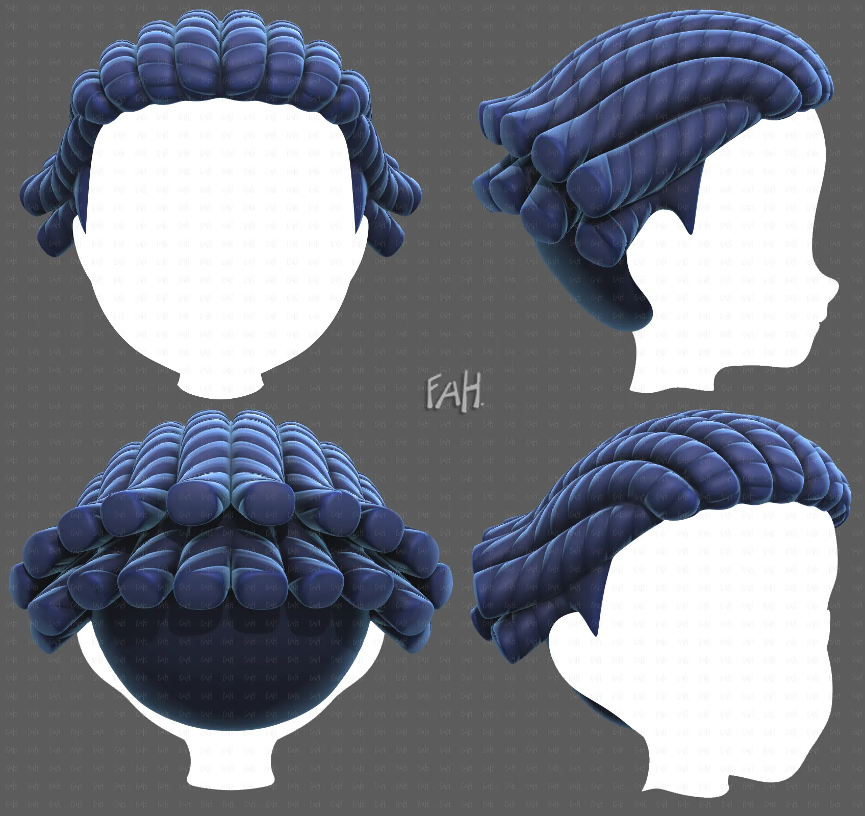 Base Hair for Boy V69 3D Model .c4d .max .obj .3ds .fbx .stl .blend 