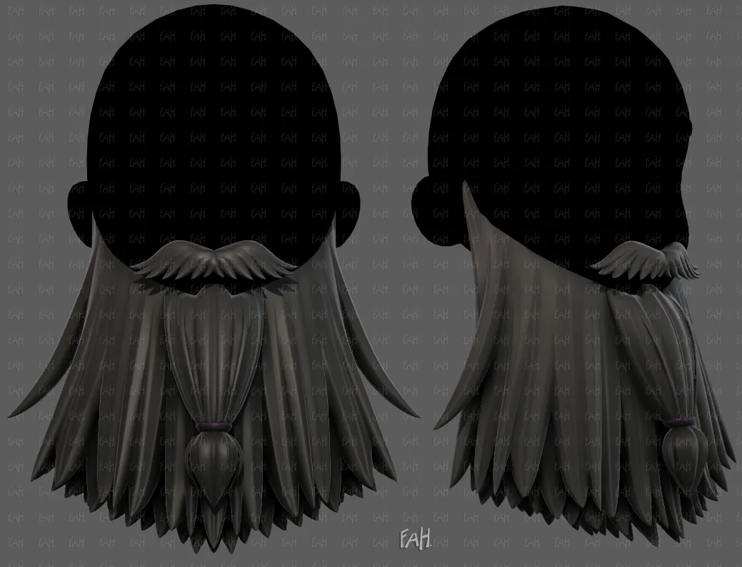 Beard V69 3D Model .c4d .max .obj .3ds .fbx .stl .blend 
