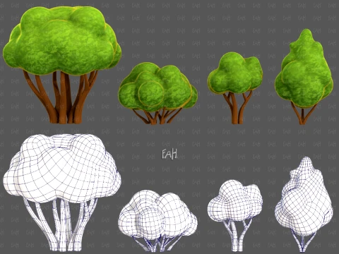 Desenho de árvores V66 Modelo 3D