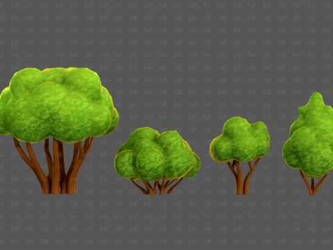 Trees Cartoon V66 3D Model
