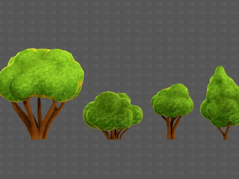 Trees Cartoon V66 3D Model