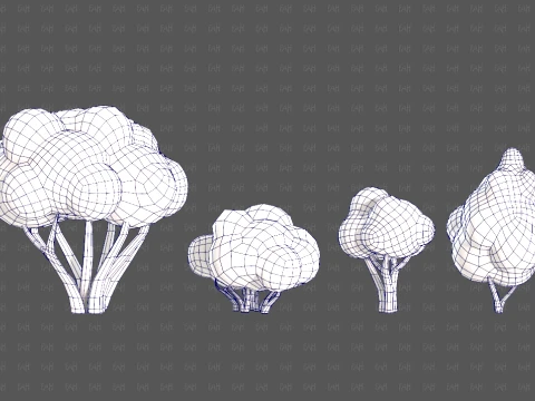 Trees Cartoon V66 3D Model