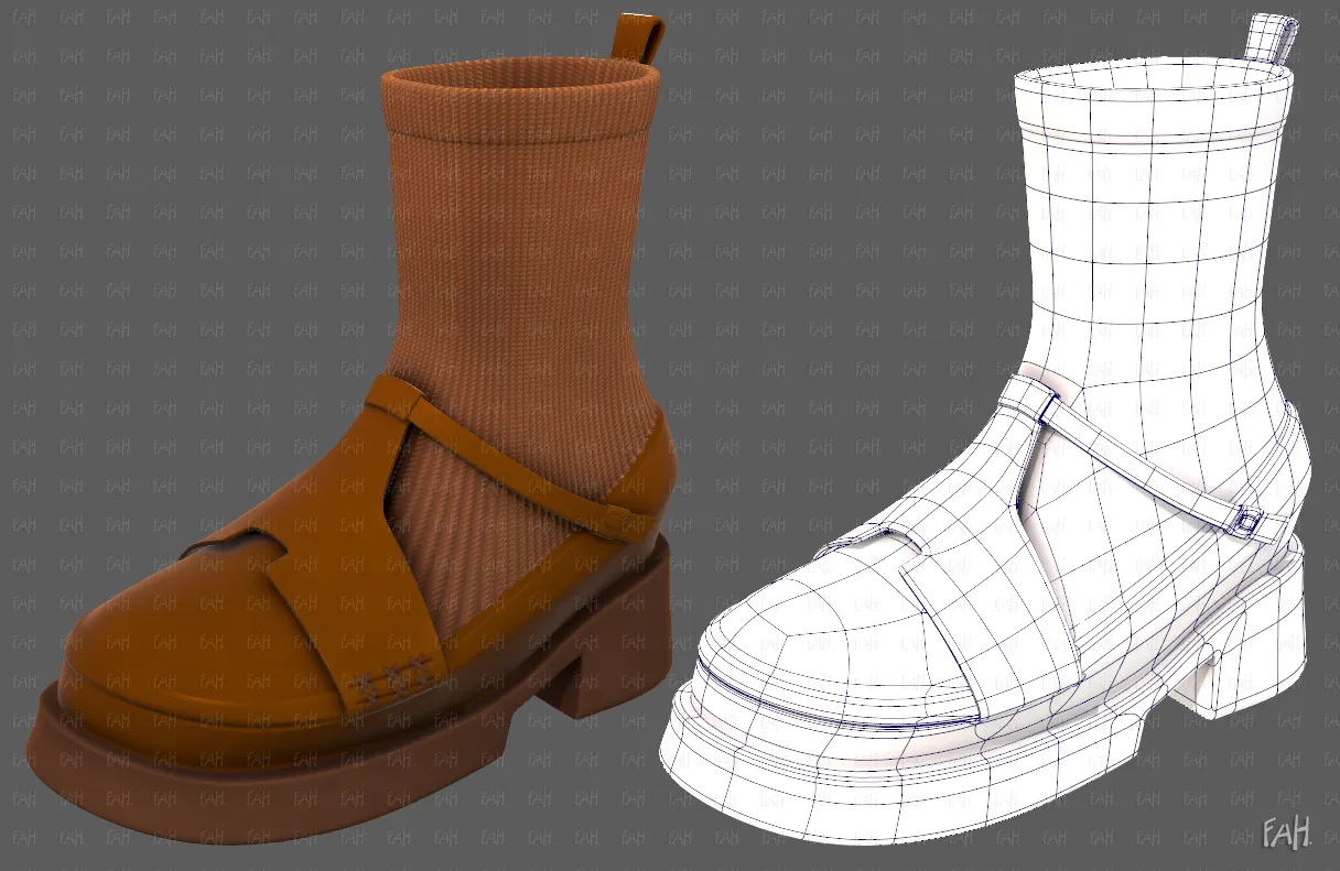 Shoes cartoonV61 3D Model .c4d .max .obj .3ds .fbx .stl .blend 