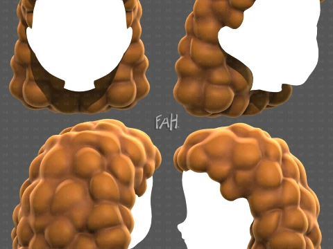 Base cheveux pour fille V70 Modèle 3D