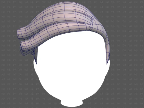 Base Hair for Boy V70 3D Model