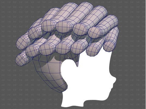 Base Hair for Boy V70 3D Model