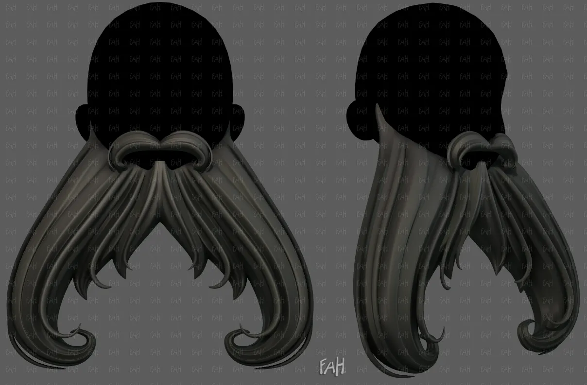 Beard V70 3D Model .c4d .max .obj .3ds .fbx .stl .blend 