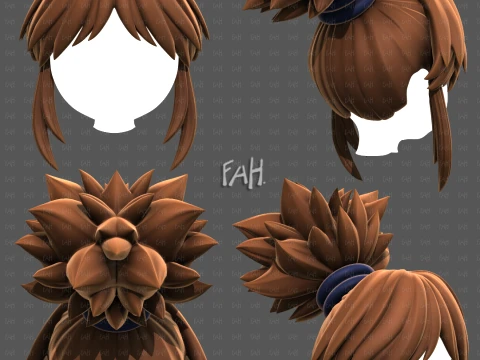 Base Hair for girl V71 3D Model