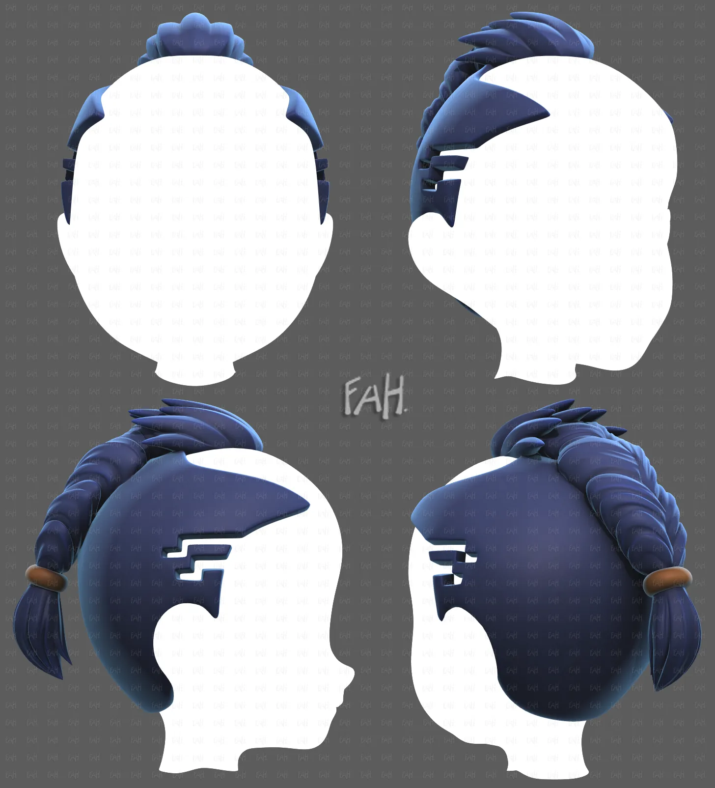 Base Hair for Boy V71 3D Model .c4d .max .obj .3ds .fbx .stl .blend 