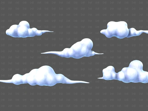 Clouds cartoon V07 3D Model