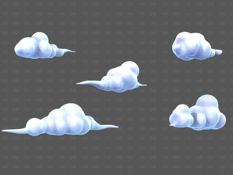 Clouds cartoon V07 3D Model