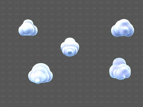 Clouds cartoon V07 3D Model