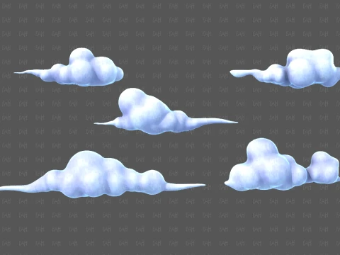 Clouds cartoon V07 3D Model