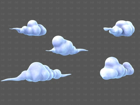 Clouds cartoon V07 3D Model