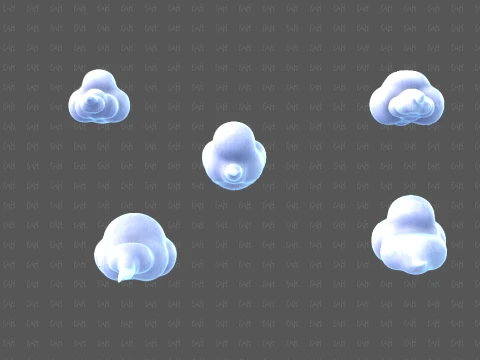 Clouds cartoon V07 3D Model