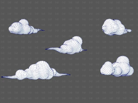 Clouds cartoon V07 3D Model
