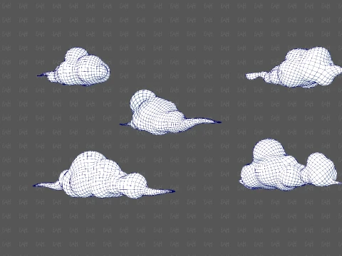 Clouds cartoon V07 3D Model