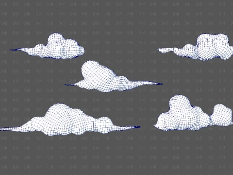 Clouds cartoon V07 3D Model