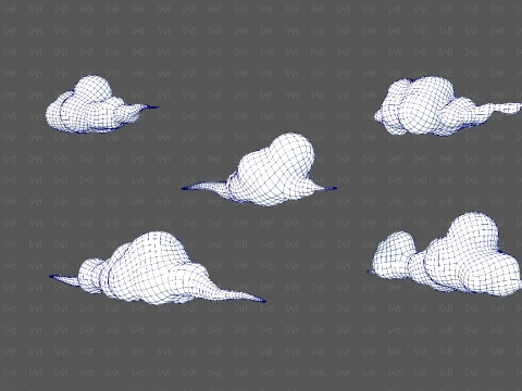 Clouds cartoon V07 3D Model